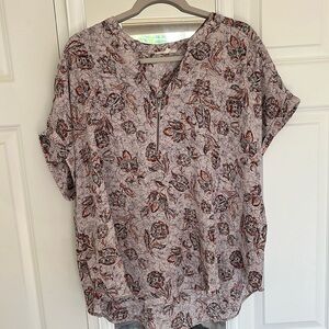 Maurice’s floral purple blouse with zipper size 1X
